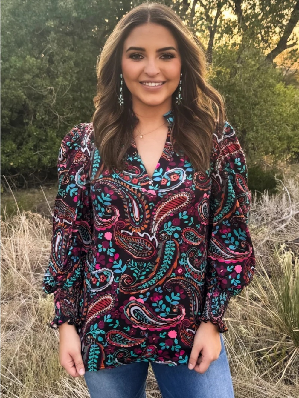 Wildberry Paisley Top
